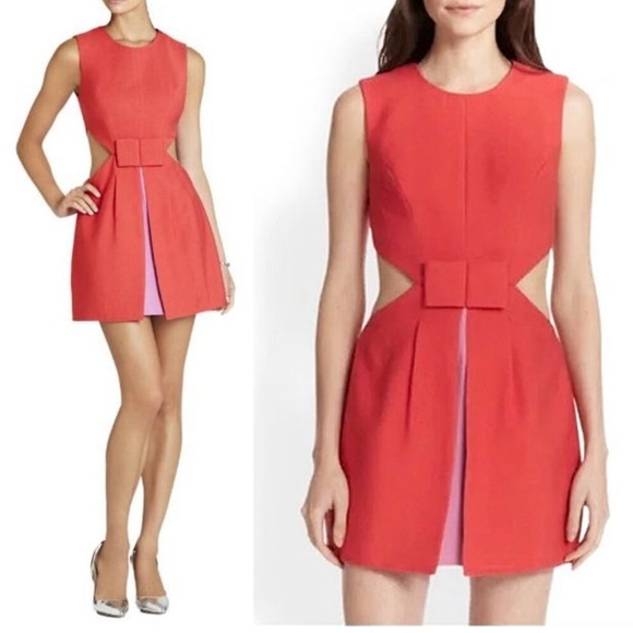 BCBG MAXAZRIA Orange/Red & Pink Minidress Size 2 - Picture 2 of 4